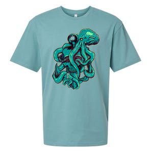 Cool Grunge Octopus Skull Sueded Cloud Jersey T-Shirt