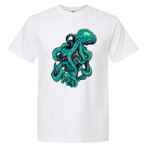 Cool Grunge Octopus Skull Garment-Dyed Heavyweight T-Shirt