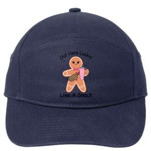 Cute Gingerbread Out Here Lookin Like A Snack Gift 7-Panel Snapback Hat