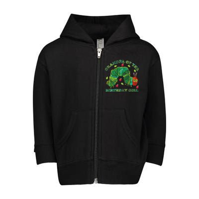 Cute Grandpa Of The Birthday Girl Hungry Caterpillar Toddler Zip Fleece Hoodie