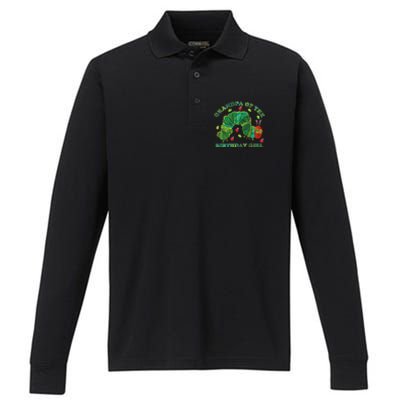 Cute Grandpa Of The Birthday Girl Hungry Caterpillar Performance Long Sleeve Polo