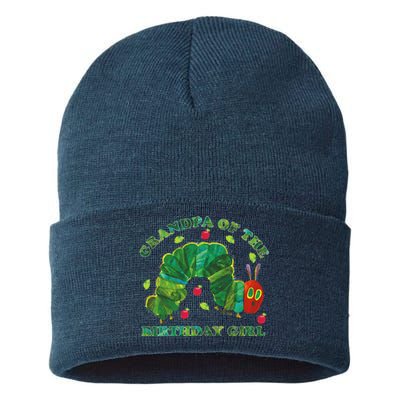 Cute Grandpa Of The Birthday Girl Hungry Caterpillar Sustainable Knit Beanie