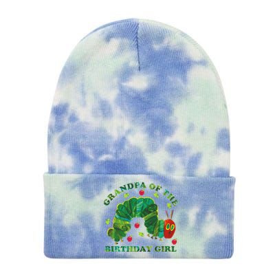 Cute Grandpa Of The Birthday Girl Hungry Caterpillar Tie Dye 12in Knit Beanie