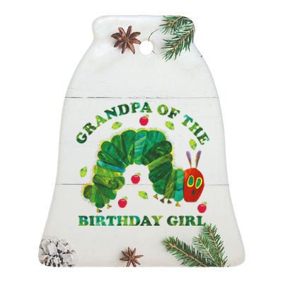 Cute Grandpa Of The Birthday Girl Hungry Caterpillar Ceramic Bell Ornament