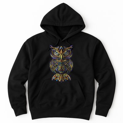 Cool Geometric Owl Unique Avian Architecture Owl Art Hoodie