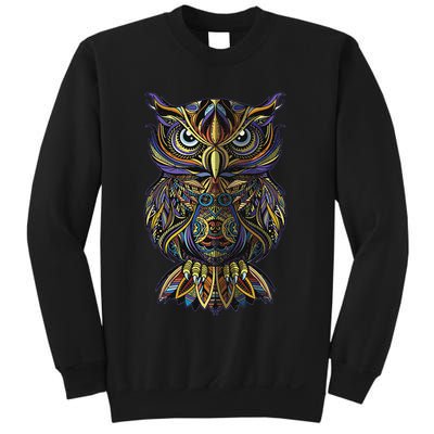Cool Geometric Owl Unique Avian Architecture Owl Art Sweatshirt
