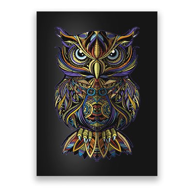 Cool Geometric Owl Unique Avian Architecture Owl Art Poster