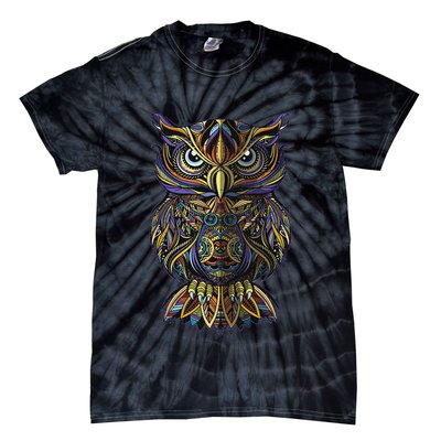 Cool Geometric Owl Unique Avian Architecture Owl Art Tie-Dye T-Shirt