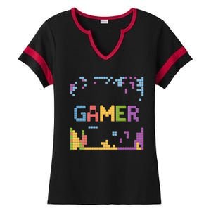 Colourful Gamer Outfit For Nerds Who Play Pc Games Gift Ladies Halftime Notch Neck Tee