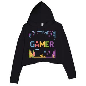 Colourful Gamer Outfit For Nerds Who Play Pc Games Gift Crop Fleece Hoodie