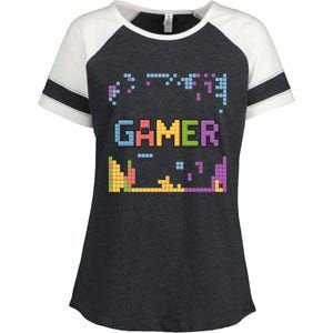 Colourful Gamer Outfit For Nerds Who Play Pc Games Gift Enza Ladies Jersey Colorblock Tee