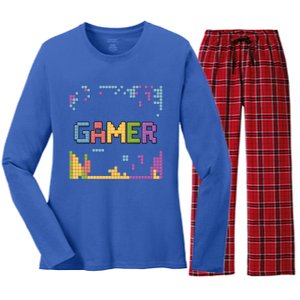 Colourful Gamer Outfit For Nerds Who Play Pc Games Gift Women's Long Sleeve Flannel Pajama Set 