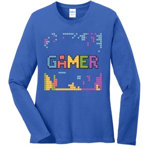 Colourful Gamer Outfit For Nerds Who Play Pc Games Gift Ladies Long Sleeve Shirt