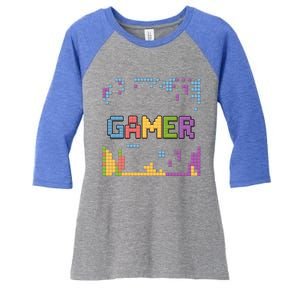 Colourful Gamer Outfit For Nerds Who Play Pc Games Gift Women's Tri-Blend 3/4-Sleeve Raglan Shirt