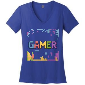 Colourful Gamer Outfit For Nerds Who Play Pc Games Gift Women's V-Neck T-Shirt