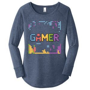 Colourful Gamer Outfit For Nerds Who Play Pc Games Gift Women's Perfect Tri Tunic Long Sleeve Shirt