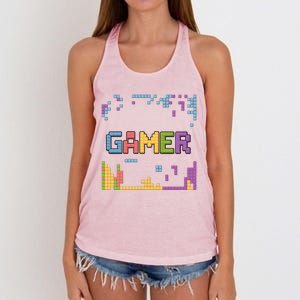 Colourful Gamer Outfit For Nerds Who Play Pc Games Gift Women's Knotted Racerback Tank