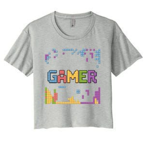 Colourful Gamer Outfit For Nerds Who Play Pc Games Gift Women's Crop Top Tee