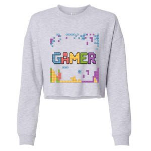 Colourful Gamer Outfit For Nerds Who Play Pc Games Gift Cropped Pullover Crew