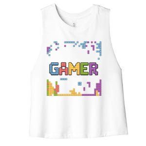 Colourful Gamer Outfit For Nerds Who Play Pc Games Gift Women's Racerback Cropped Tank