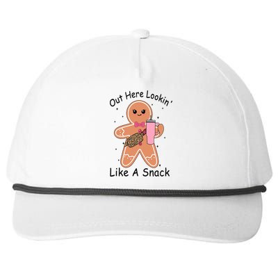 Cute Gingerbread Out Here Lookin Like A Snack Gift Snapback Five-Panel Rope Hat