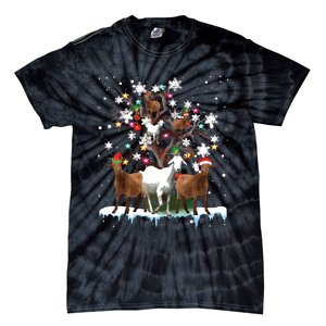 Christmas Goat On Tree Funny Santa Goat Lover Farmer Tie-Dye T-Shirt