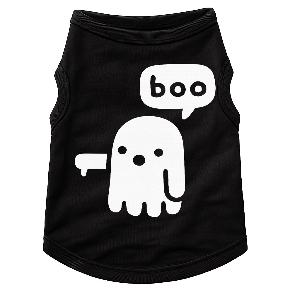Chunky Ghost Of Disapproval Boo Halloween Doggie Tank