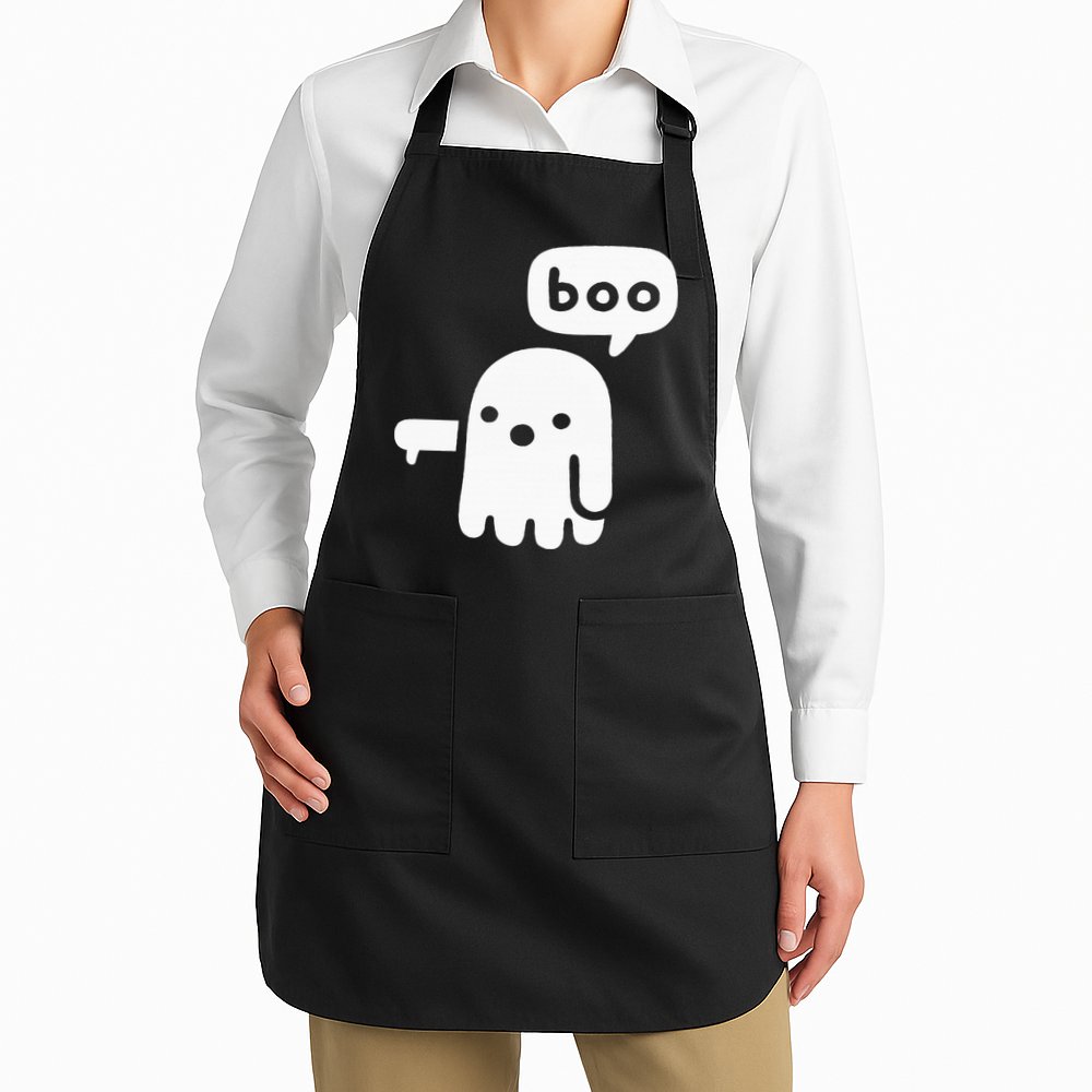 Chunky Ghost Of Disapproval Boo Halloween Apron