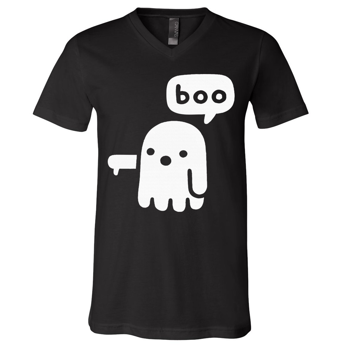 Chunky Ghost Of Disapproval Boo Halloween V-Neck T-Shirt