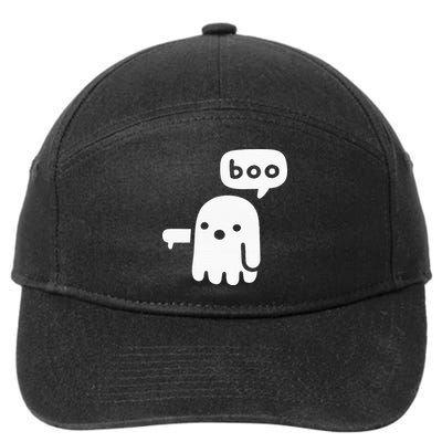 Chunky Ghost Of Disapproval Boo Halloween 7-Panel Snapback Hat