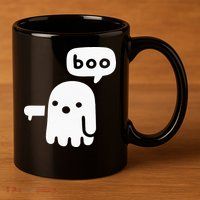 Chunky Ghost Of Disapproval Boo Halloween 11oz C Handle Ceramic Mug