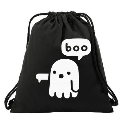 Chunky Ghost Of Disapproval Boo Halloween Drawstring Bag