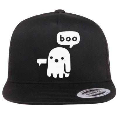 Chunky Ghost Of Disapproval Boo Halloween Flatbill Hat