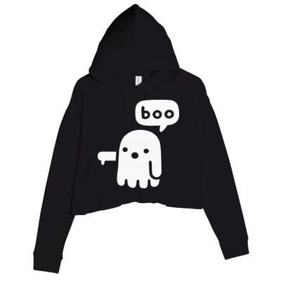 Chunky Ghost Of Disapproval Boo Halloween Crop Fleece Hoodie