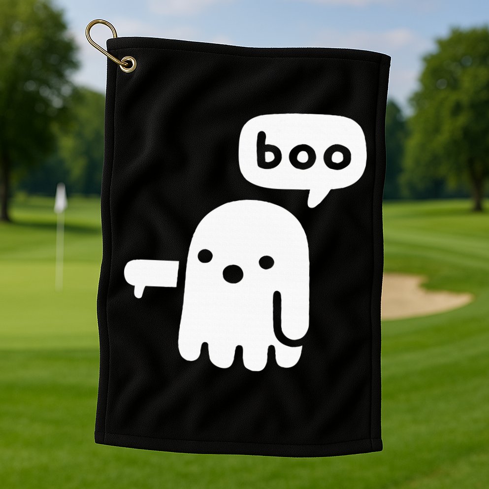 Chunky Ghost Of Disapproval Boo Halloween Golf Towel