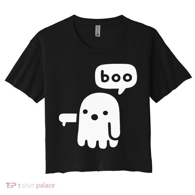 Chunky Ghost Of Disapproval Boo Halloween Crop Top