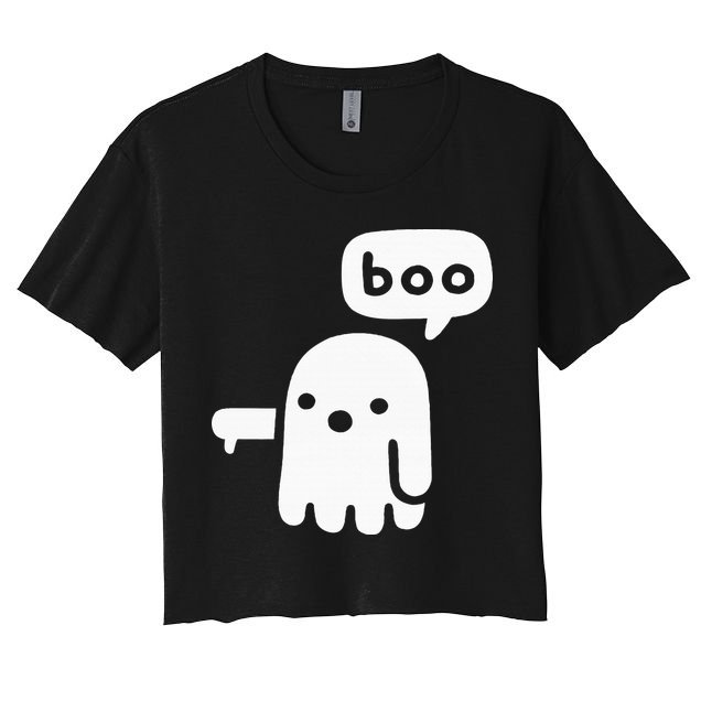 Chunky Ghost Of Disapproval Boo Halloween Crop Top