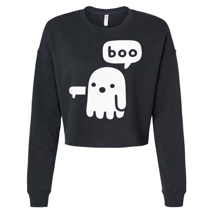 Chunky Ghost Of Disapproval Boo Halloween Cropped Pullover Crew