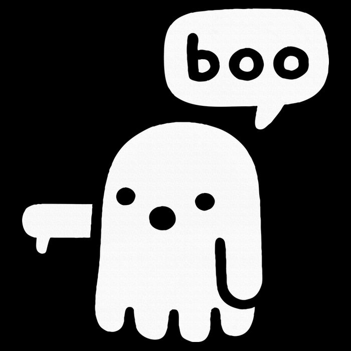 Chunky Ghost Of Disapproval Boo Halloween Short Acrylic Beanie