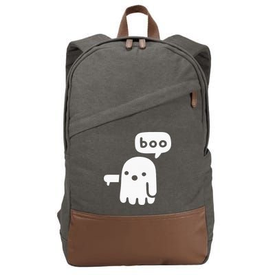 Chunky Ghost Of Disapproval Boo Halloween Cotton Canvas Backpack
