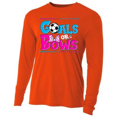 Cute Goals Or Bows Baby Gender Reveal Cooling Performance Long Sleeve Crew