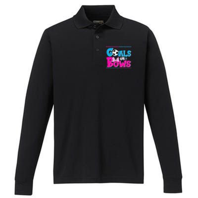 Cute Goals Or Bows Baby Gender Reveal Performance Long Sleeve Polo