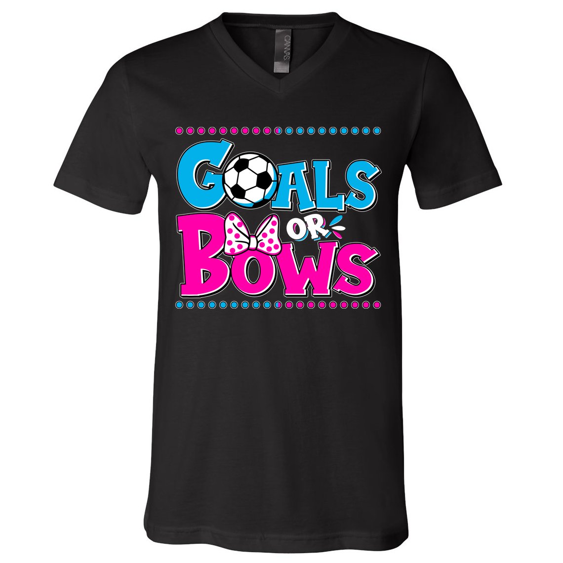Cute Goals Or Bows Baby Gender Reveal V-Neck T-Shirt