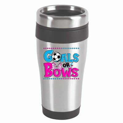 Cute Goals Or Bows Baby Gender Reveal 16oz Travel Tumbler