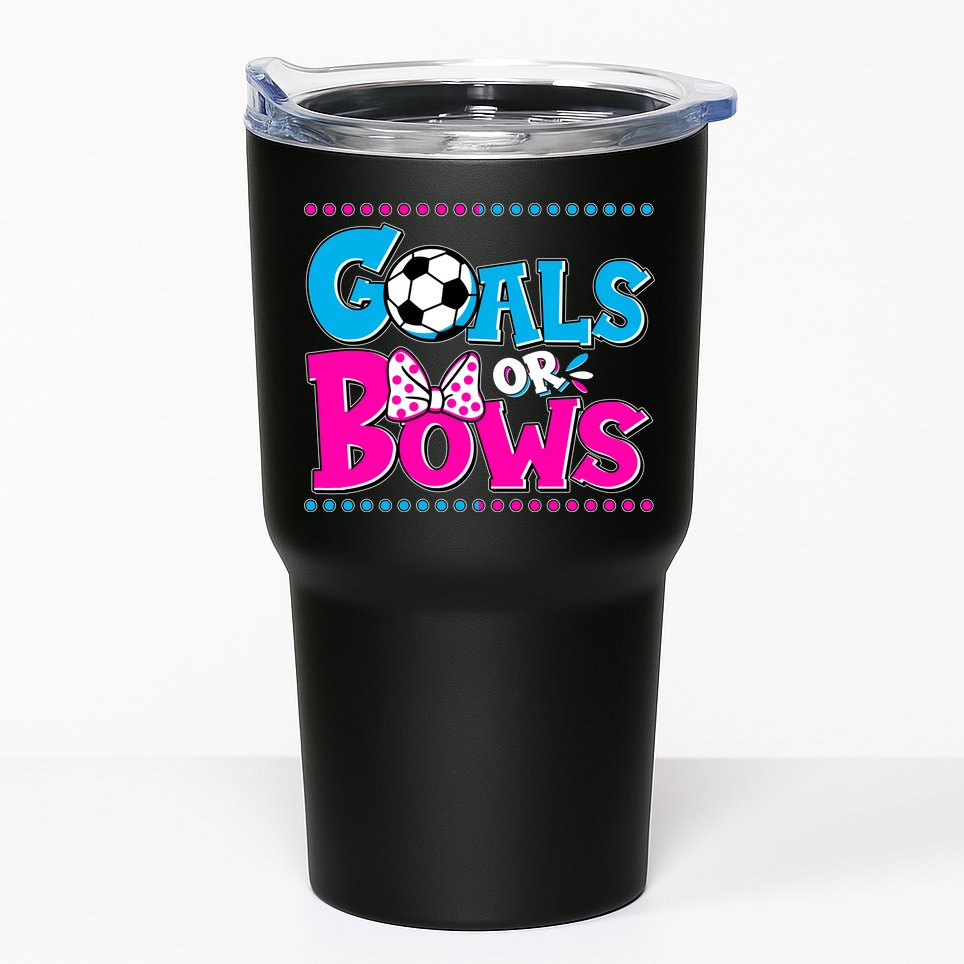 Cute Goals Or Bows Baby Gender Reveal Tumbler
