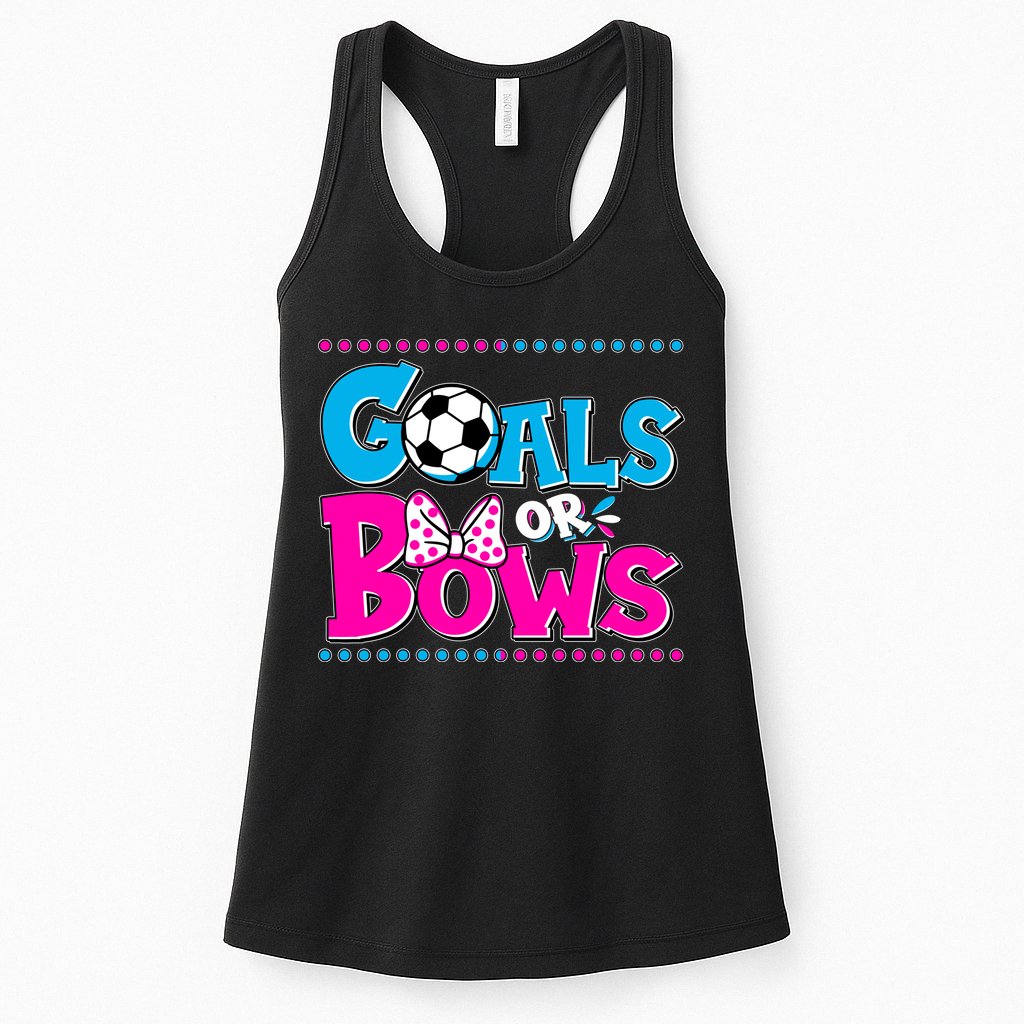 Cute Goals Or Bows Baby Gender Reveal Womens Tank Top