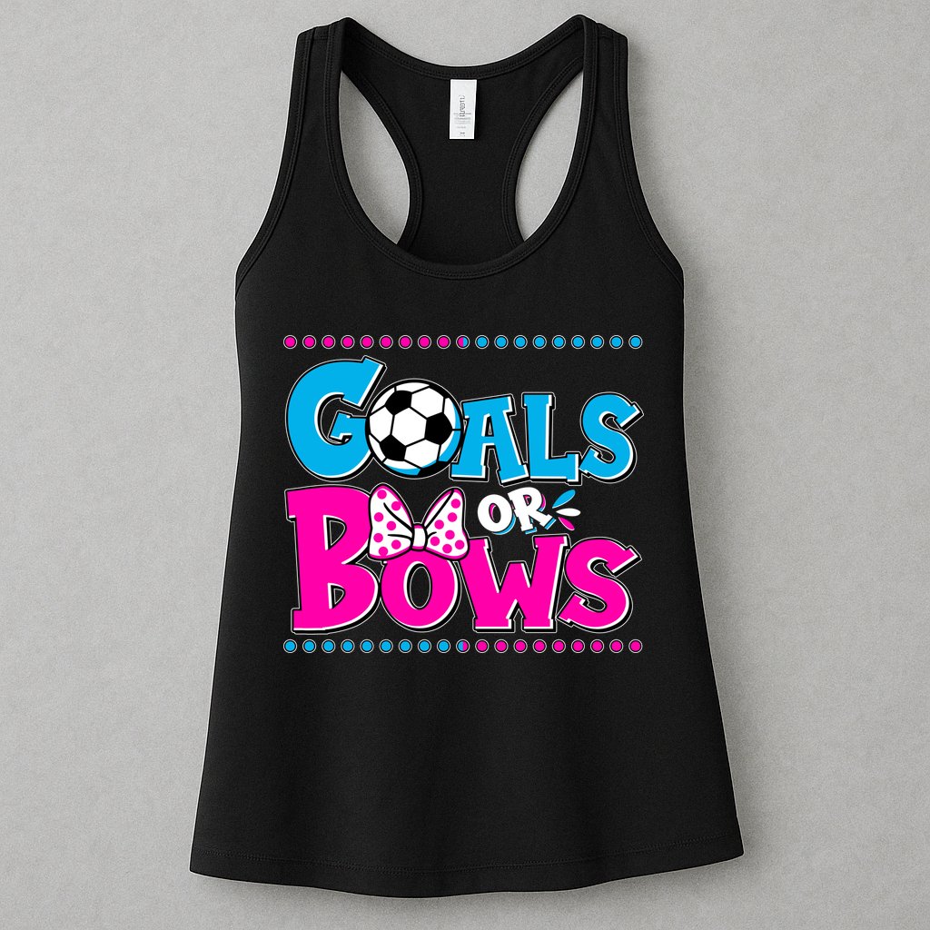 Cute Goals Or Bows Baby Gender Reveal Womens Tank Top