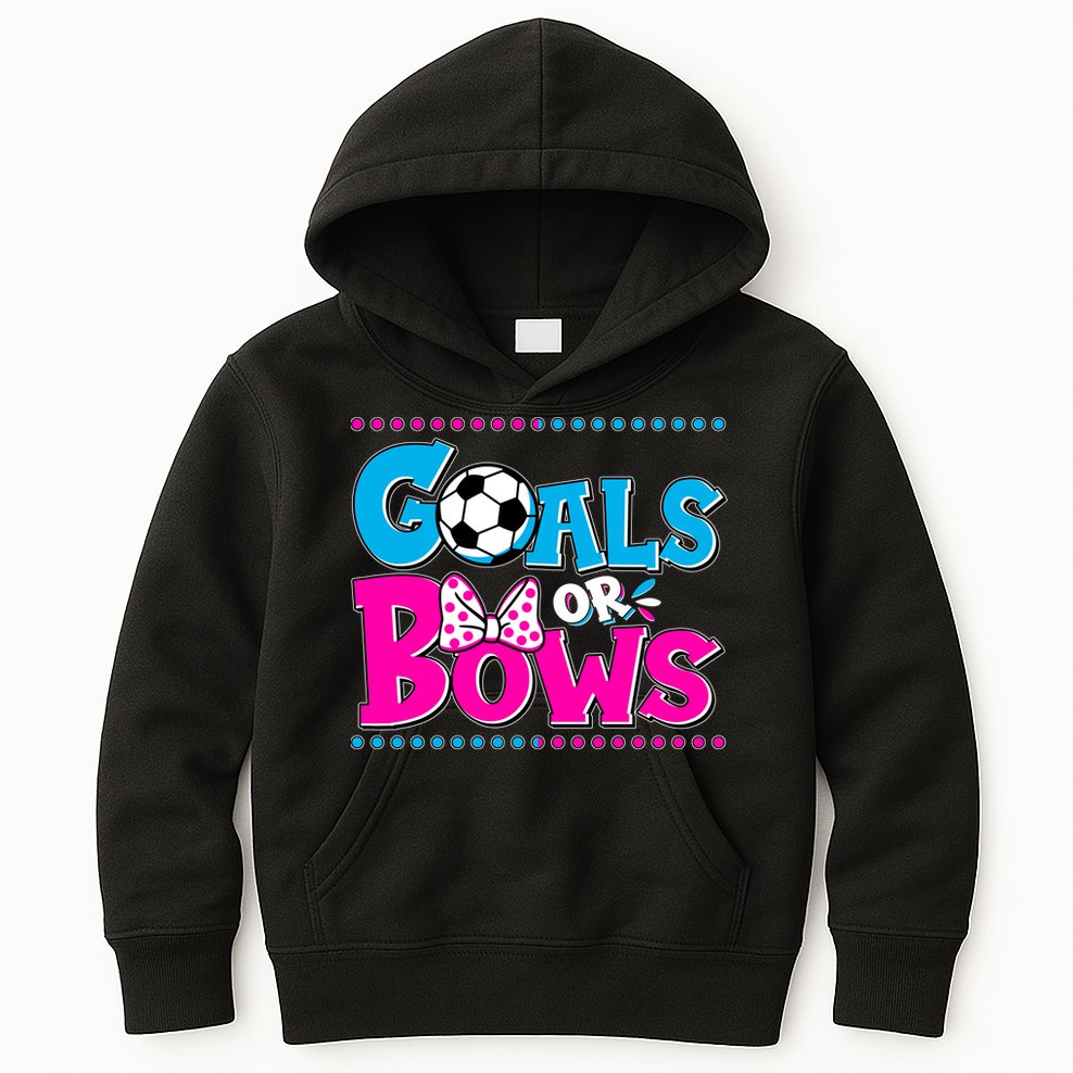 Cute Goals Or Bows Baby Gender Reveal Kids Hoodie