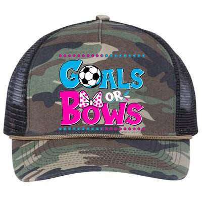 Cute Goals Or Bows Baby Gender Reveal Retro Rope Trucker Hat Cap