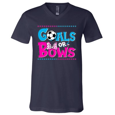 Cute Goals Or Bows Baby Gender Reveal V-Neck T-Shirt